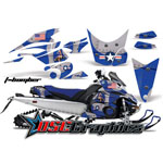 Snow Mobile Blue T-Bomber Vinyl Graphics Fit Yamaha Banshee FX Nytro