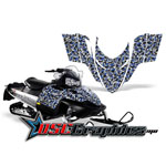 Snow Mobile Blue Urban Camo Vinyl Wraps Fit Polaris Assault