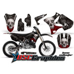 Yamaha Banshee YZ Motocross Black Bone Collector 2 Stroke Sticker Kit Fits 2002-2011 - DSC-456465882R