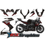 2008-2009 Kawasaki ZX10 Sport Bike Black Bone Collector Vinyl Kit