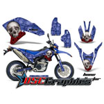 Yamaha Banshee WRR Motocross Blue Bone Collector Sticker kit Fits 2007-2008