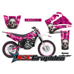 Yamaha Banshee TTR125 Motocross Pink Bone Collector Graphic Kit Fits 2000-2007