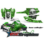 Arctic Cat Firecat F5 Snow Mobile Green Bone Collector Vinyl Stickers