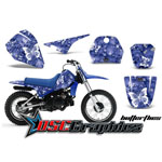 Yamaha Banshee PW50 Motocross Blue Butterflies Vinyl Kit