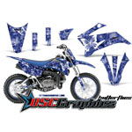 Yamaha Banshee TTR110 2011-2012 Motocross Blue Butterflies Vinyl Graphic
