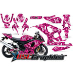 Suzuki GSXR 600 2004-2005 Sport Bike Pink Butterflies Graphic Sitcker Kit