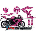 Suzuki GSXR 600 Sport Bike Pink Butterflies Graphic Kit Fits 2008-2010
