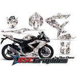 Suzuki GSXR 600 2008-2010 Sport Bike White Butterflies Graphic Kit