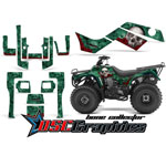 ATV Green Bone Collector Vinyl Graphic Kit Fits Kawasaki Bayou 250