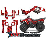 Kawasaki Bayou 250 ATV Red Bone Collector Vinyl Graphic Kit