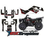 Kawasaki ATV Black Bone Collector Vinyl Graphic Kit Fits Bayou 250