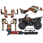 Kawasaki ATV Black Firestorm Vinyl Graphic Kit Fits Bayou 250