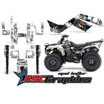 Kawasaki Bayou 250 ATV White Mad Hatter Vinyl Graphic Kit