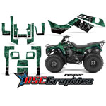 2001-2008 Kawasaki Bayou 250 ATV Green Pirates Vinyl Sticker Kit