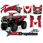 2006-2011 Kawasaki Brute Force 650I 4x4 ATV Red Bone Collector Graphic Sticker Kit
