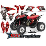 Honda TRX 700XX ATV Red and Black Bone Collector Graphic Kit