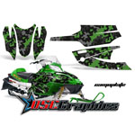 Snow Mobile Green Camo Plate Vinyl Stickers Fit Arctic Cat Firecat F5