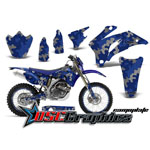 Yamaha Banshee WR Motocross Blue Camo Plate Vinyl Kit Fits 2007-2011