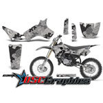 1993-2001 Yamaha Banshee YZ80 Motocross Gray Camo Plate Graphic Kit