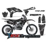 2010-2011 Yamaha Banshee YZF Motocross Gray Camo Plate 4 Stroke Vinyl Graphic Kit