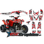 ATV Red Camo Plate Vinyl Graphics Fit Polaris Phoenix 200