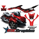 Diamond Flame Red and Black Can Am BRP Spyder RS RS-S Graphic Kit - DSC-456465495-DF