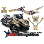 Can Am BRP Spyder RS RS-S Ed Hardy Vinyl Graphic Kit Love Kills Silver - DSC-456465495-EHH