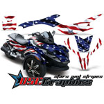 Can Am BRP Spyder RS RS-S Vinyl Stars and Stripes Graphic Kit - DSC-456465495-SS