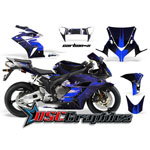 Honda CBR100RR 2004-2005 Sport Bike Blue Carbon X Vinyl Sticker Kit