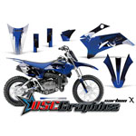 Yamaha Banshee TTR110 Motocross Blue Carbon X Vinyl Graphic Fits 2011-2012