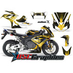 2006-2007 Honda CBR100RR Sport Bike Yellow Carbon X Graphic Kit