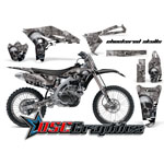 Yamaha Banshee YZF Motocross Black Checkered Skull 4 Stroke Vinyl Graphic Kit Fits 2010-2011