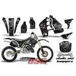 Skulls and Hammers Silver Dirt Bike Vinyl Sticker Graphic Wrap Kit 1989-1990 Honda CR500