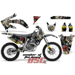 Black Number of the Beast Dirt Bike Vinyl Sticker Graphic Wrap Kit 2002-2004 Honda CRF 450R