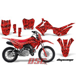 Digi Camo Moto 2013 Honda CRF110 Vinyl Red Graffix Wrap Kit