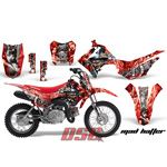 Vinyl Graphic Wrap Mad Hatter Red Motocross Kit 2013 Honda CRF110