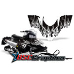 Polaris Snow Mobile White Diamond Flames Vinyl Wraps Fit Assault