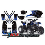 4X4 Blue Diamond Flames Vinyl Wraps Fit Polaris Outlaw 50 2002-2010