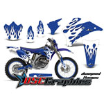 2007-2011 Yamaha Banshee WR Motocross Blue Diamond Flames Vinyl Kit