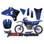 2005-2006 Yamaha Banshee WR Motocross Blue Diamond Flames Graphic Sticker Kit
