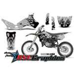 Yamaha Banshee YZ80 1993-2001 Motocross Gray Diamond Flames Graphic Kit