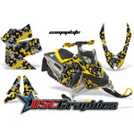 Snow Mobile Grey Camo Plate Vinyl Wraps Fit Ski Doo Rev XP