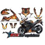 2004-2005 Yamaha R1 Sport Bike Black Firestorm Vinyl Kit