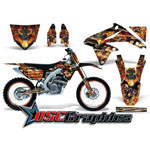 Suzuki RM Motocross Black Firestorm Graphic Kit Fits RM 1996-1998