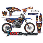 2010-2011 Yamaha Banshee YZF Motocross Blue Firestorm 4 Stroke Vinyl Graphic Kit