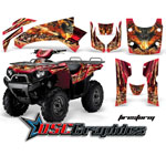 2006-2011 Kawasaki Brute Force 650I 4x4 ATV Red Firestorm Graphic Sticker Kit