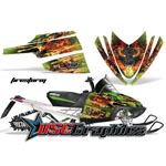 Snow Mobile Green Firestorm Vinyl Stickers Fit Arctic Cat Crossfire