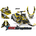 Ski Doo Snow Mobile Yellow Glock Vinyl Wraps Fit Rev XP