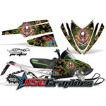 Snow Mobile Green Pirates Vinyl Stickers Fit Arctic Cat Crossfire