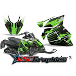 Artic Cat Snow Mobile Green CarbonX Vinyl Graphics Fit ProClimb 2012